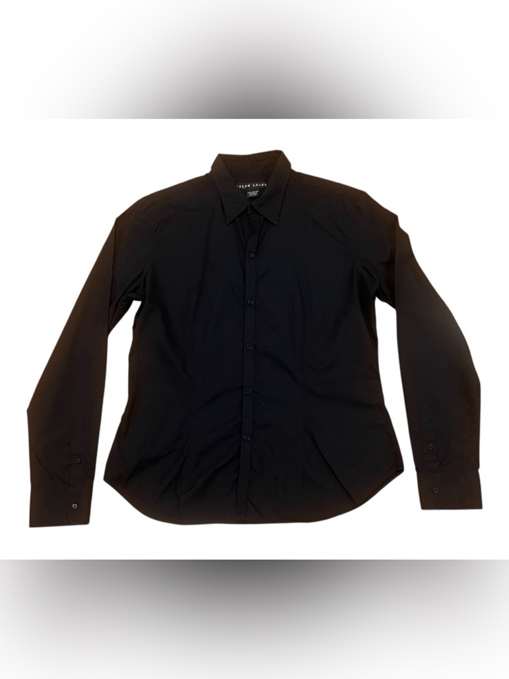 Ralph Lauren Black Label Women’s Long-Sleeve Button Up Shirt Black 12 Flip Cuffs